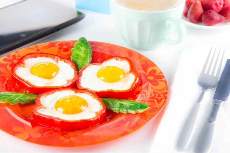 Fried eggs with pepper a hearty dish on the egg diet menu