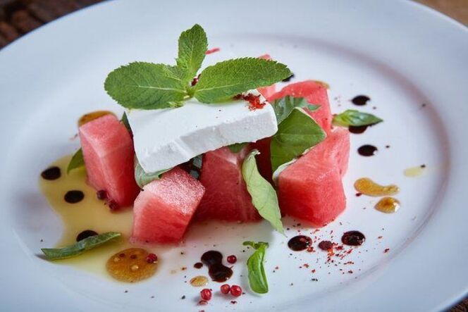 salad with feta cheese on a watermelon diet